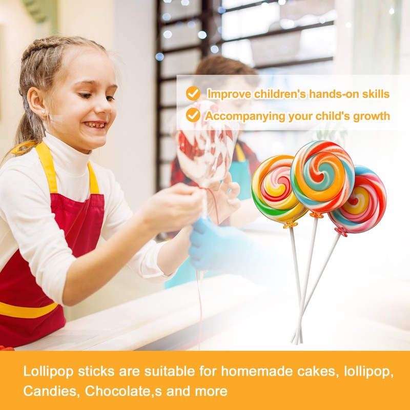 Lollipop Sticks 4Inch, 400 Pcs Cake Toppers Stick, Clear Candy Making Sticks gallery