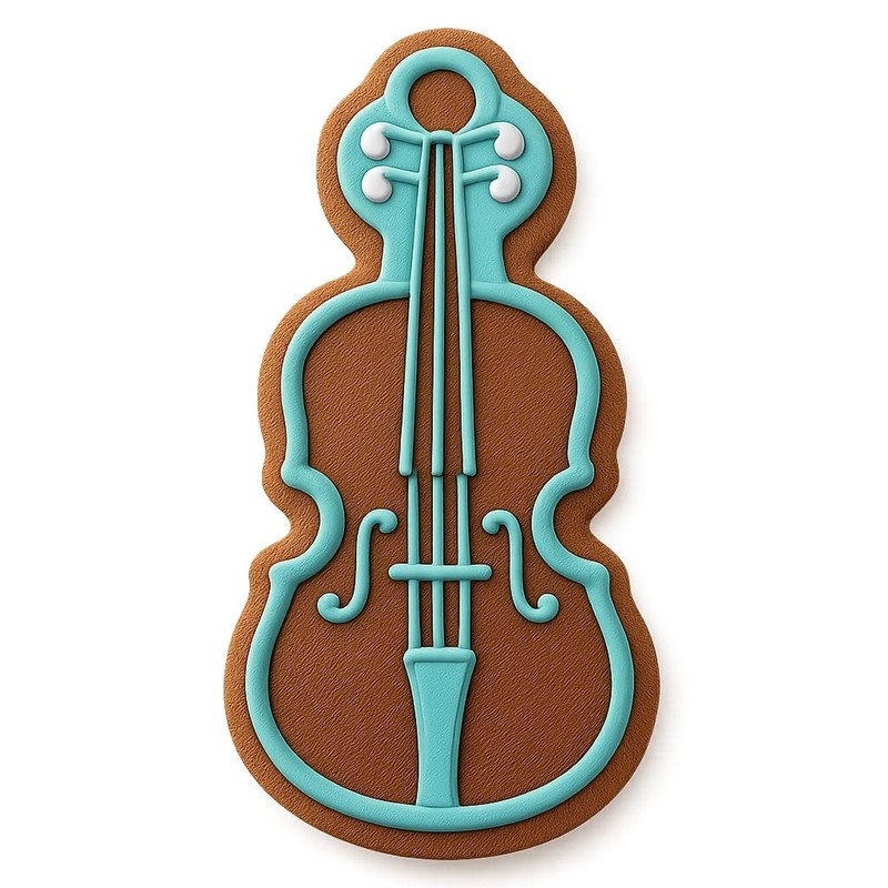 Baroque Violin Cookie Cutter & Stamp, Fondant & Clay - 4x1.7 gallery