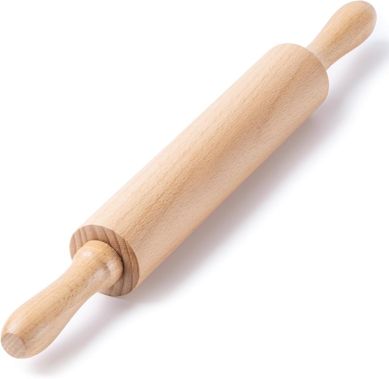 AISOSO Rolling Pins for Baking, 15.75 Inches Wooden Rolling Pin with Handles, Cl