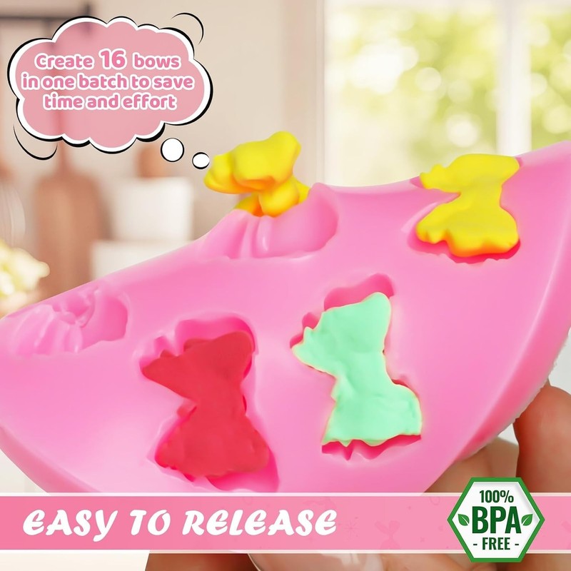 Food-Grade Silicone Bow Molds, Perfect for Cake Pops & Cupcake Toppers gallery