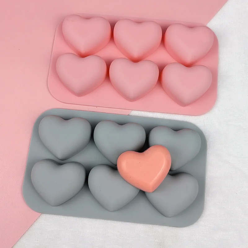 6 Cavities Valentine'S Day Heart Silicone Baking Mold Love Chocolate Candy Biscu gallery