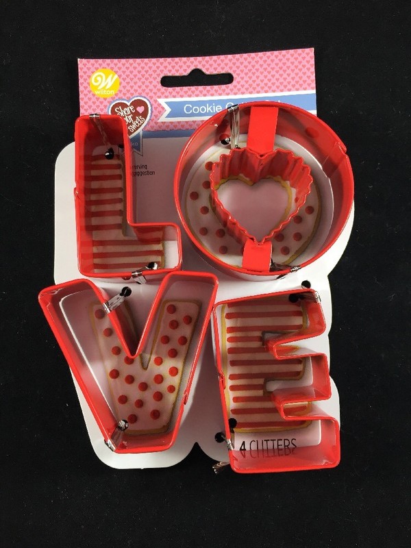 Wilton LOVE Metal Cookie Cutters 4 Piece Valentine’s Day Wedding Party NEW