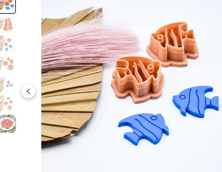 Fish Shape Plastic Cookie Cutters Set of 2 Orange Sea Theme