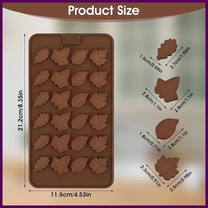 Molde de silicona 3D con forma de hoja de arce para pastel de Acción de Gracias