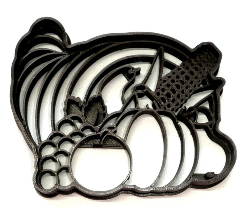 CORNUCOPIA HORN THANKSGIVING FALL SEASON COOKIE CUTTER USA PR4431
