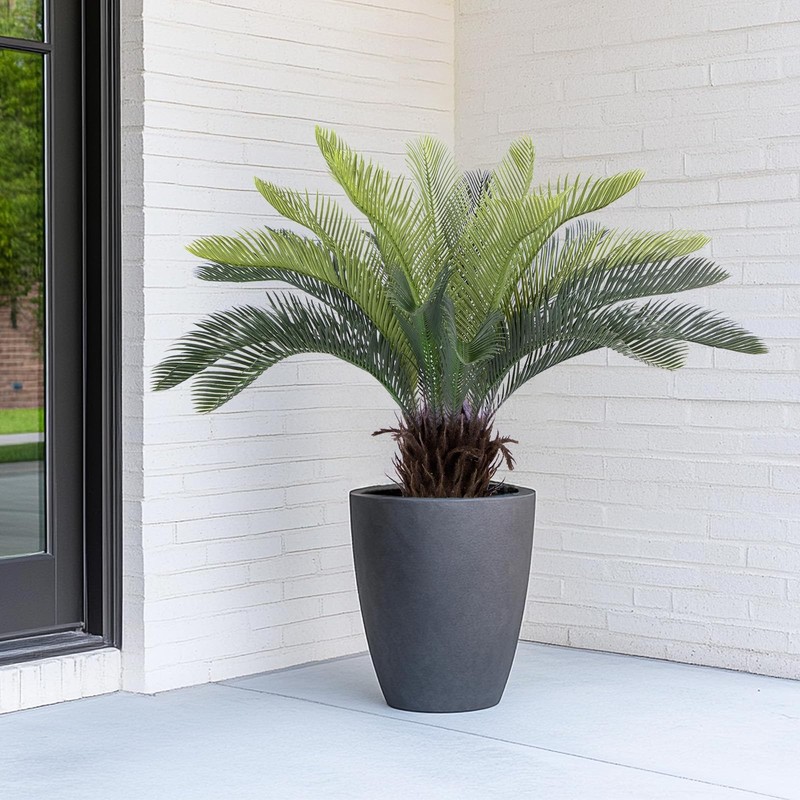 Bellacat 2Ft Artificial Cycad Tree Uv Resistant Lifelike Leaves 24In Super Full gallery