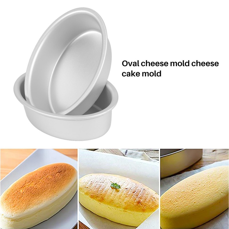 10Pcs Oval Egg Shape Aluminium Alloy Metal Cheese Pan Cake Mold Bread3165 gallery
