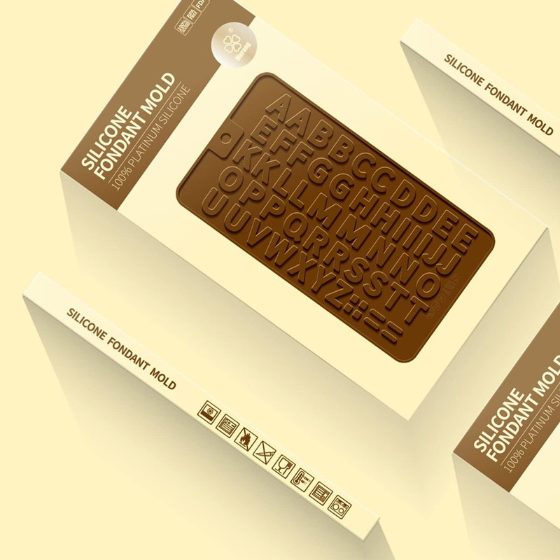Silicone Letter Number Molds,Reusable Chocolate Molds with Happy Birthday Cake D gallery