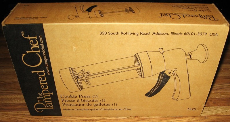 Pampered Chef 1525 Cookie Press With 16 Discs/Excellent