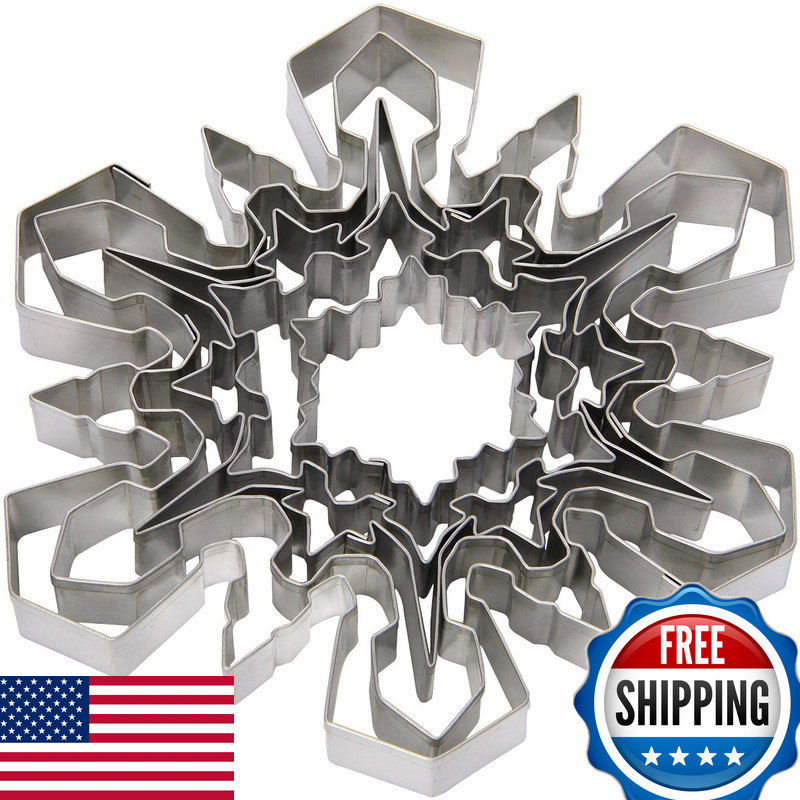 Ateco Plain Edge Snowflake Cutter Set In Assorted Shapes Sizes Stainless Steel