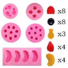 5Pcs Fruit Shaped Jelly Molds, 3D Mini Pineapple Strawberry Orange Blueberry gallery
