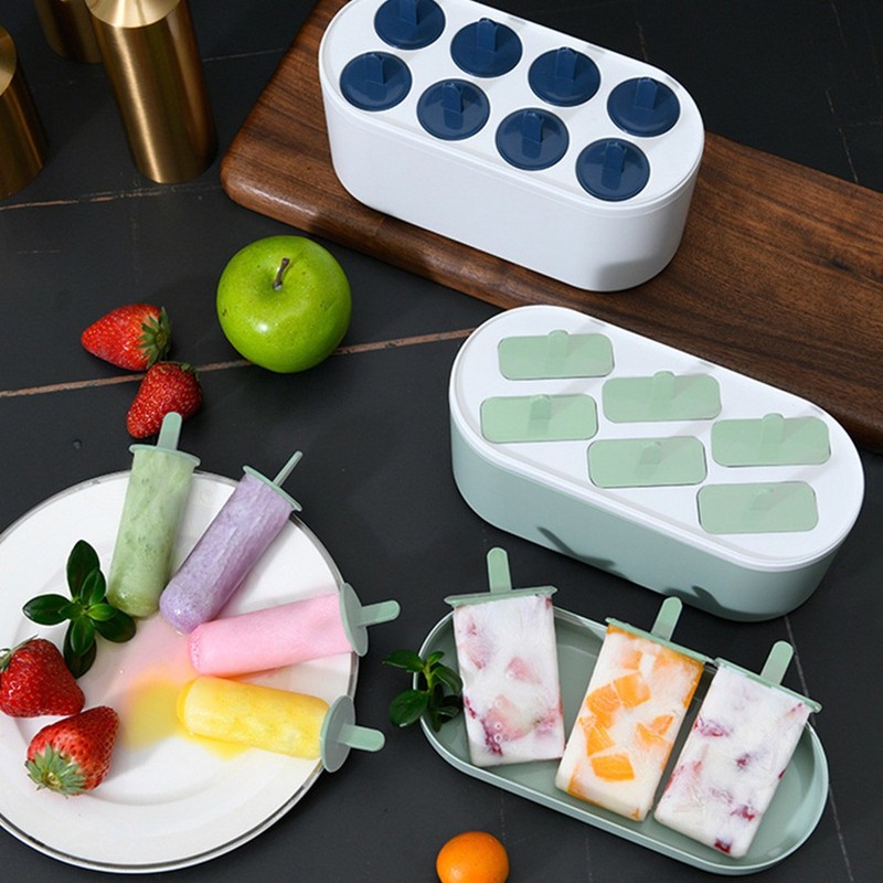 6 Grids Ice Cream Mold DIY Ice Cream Making Tool Ice Pop Mold (Light Green) gallery