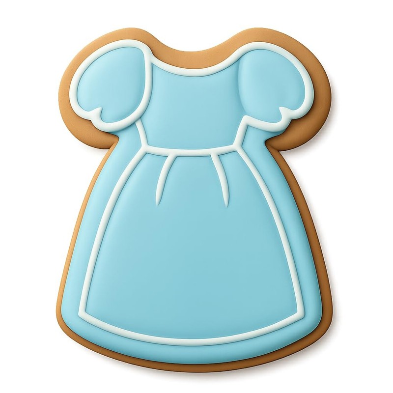 Puff Sleeve Dress Cookie Cutter & Stamp, Fondant & Clay Cutter - 3x4" gallery