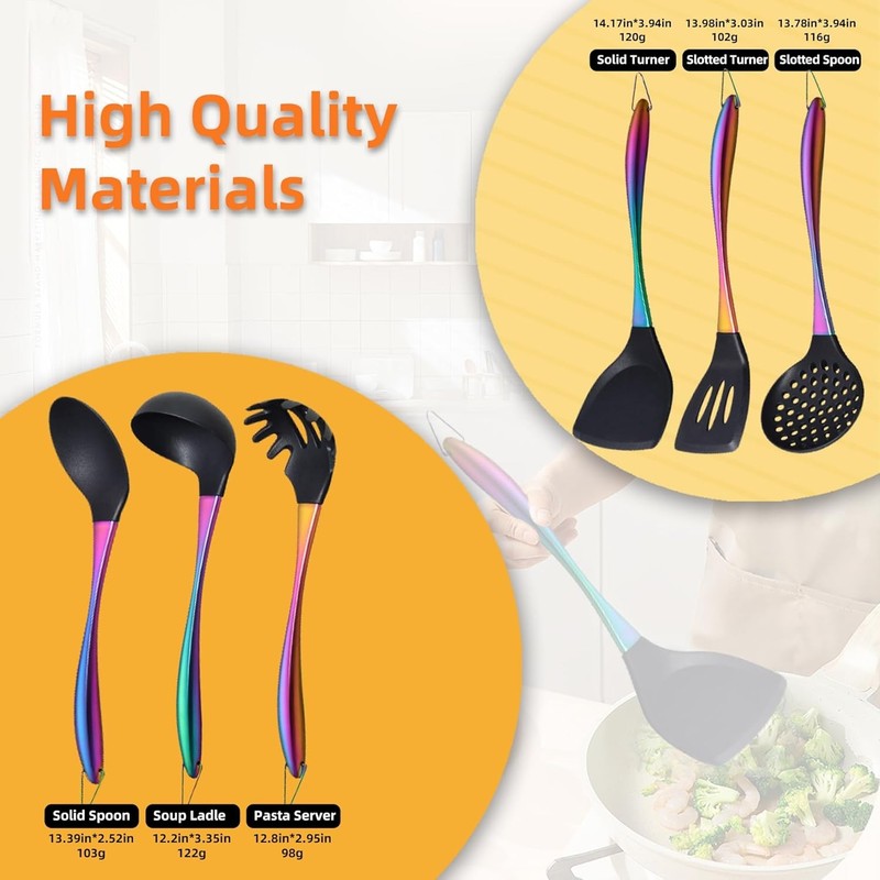 Kitchen Utensils Set, Lar Non-sti Silicone Cooking Utensils Set 6 Pcs gallery