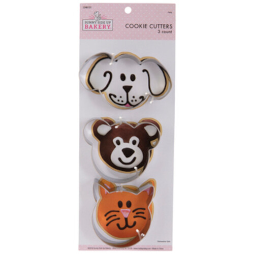 Sunny Side Up Bakery Metal Cookie Cutter Set – Dog, Bear, Cat