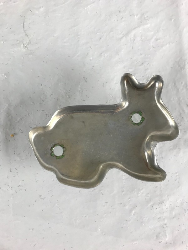 6 vintage Aluminum Green Handle Metal Cookie Cutters Animals, Tree & Man Shape gallery