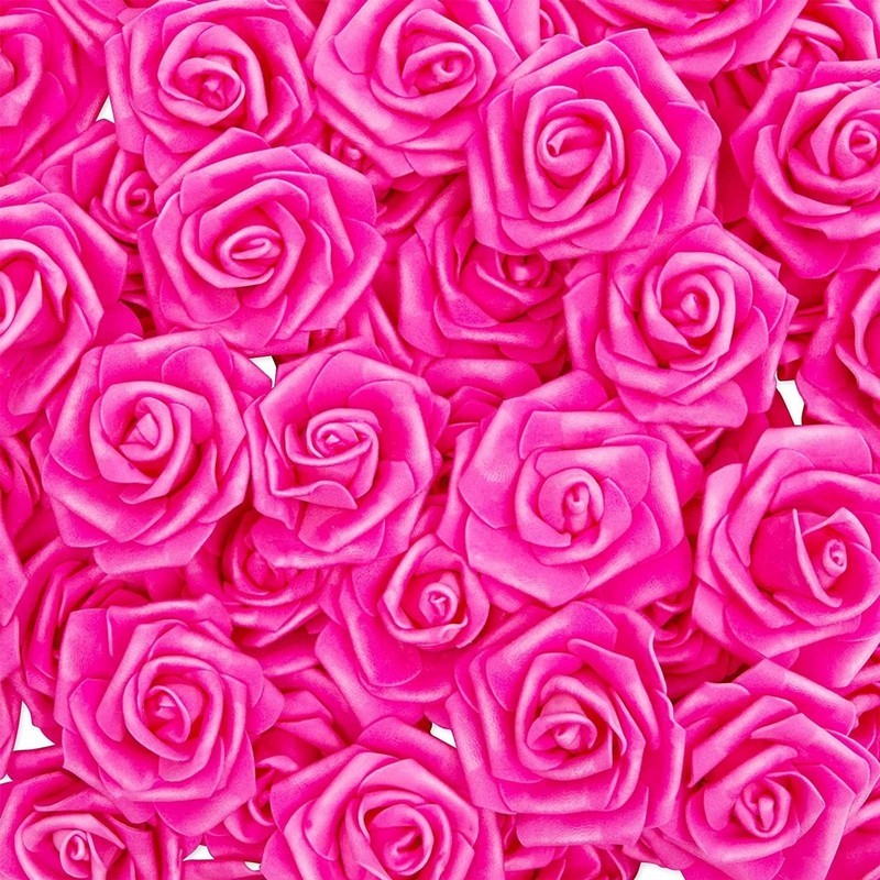 Bright Creations Artificial Flowers Foam Rose Heads - 3 X 1.2 In Mixed Pink gallery