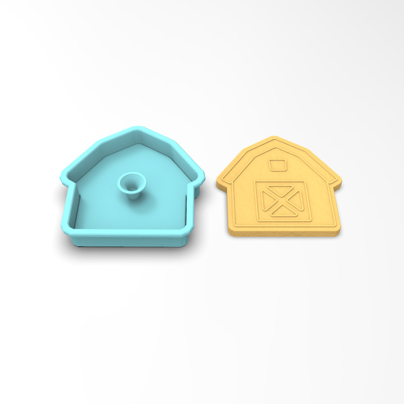 Barn Cookie Cutter & Stamp | Barnyard Animal Cow Pig Horse Chicken gallery