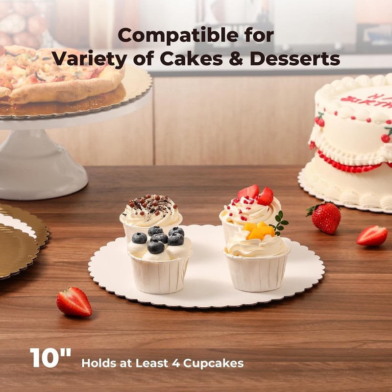 Sturdy 10" Round Cake Circles - Greaseproof Cardboard Base gallery