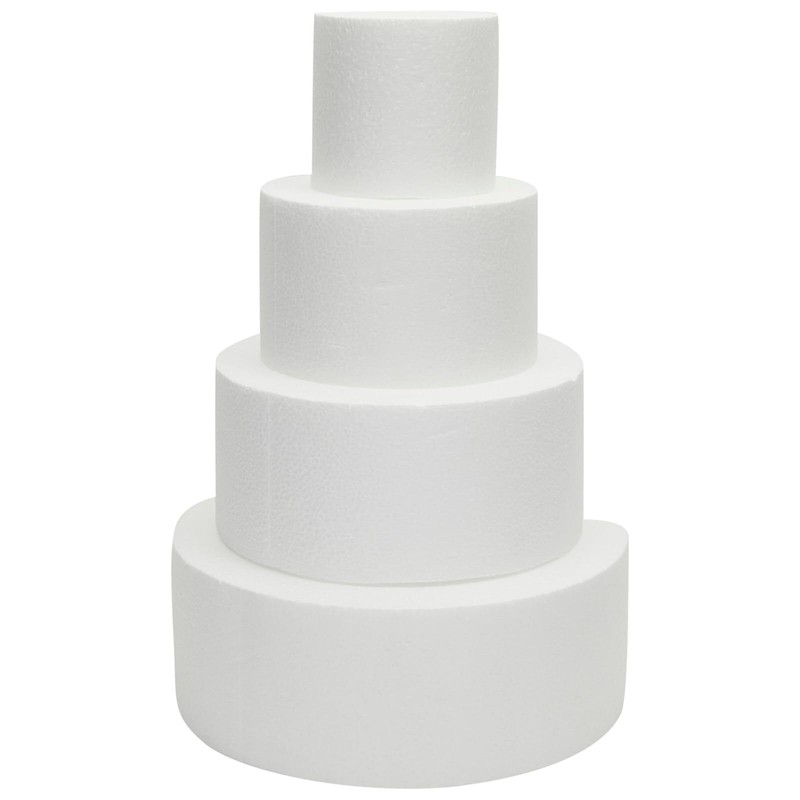 Foam Cake Dummies for Decorating Display 4 Tiers of 4″ 6″ 8″ 10″ Dummy Weddin…