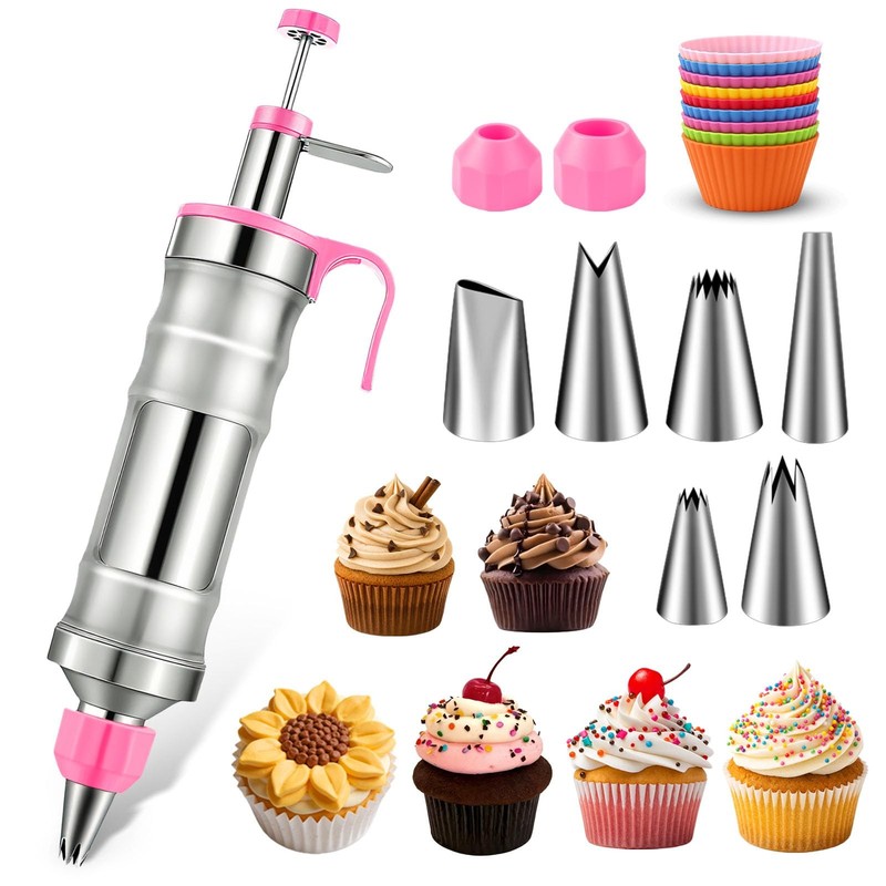 Dessert Decorating Set, Stainless Steel Frosting Piping Kit Cake Decorating K…