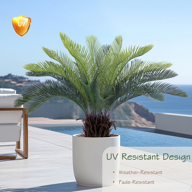 Bellacat 2Ft Artificial Cycad Tree Uv Resistant Lifelike Leaves 24In Super Full gallery