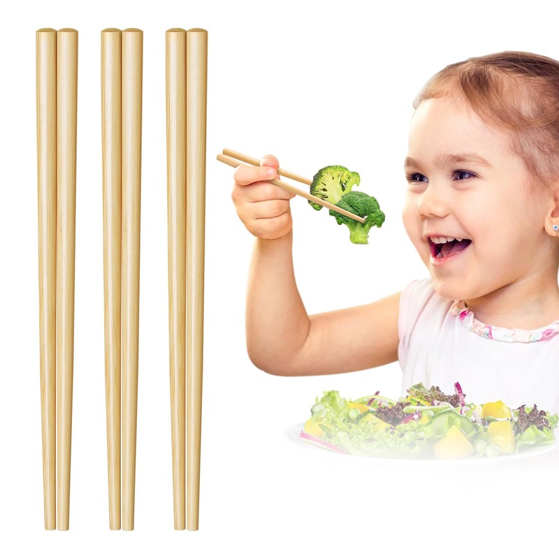 3 Pairs Short Kids Chopsticks 7inch Bamboo Reusable Training Chop Sticks for …