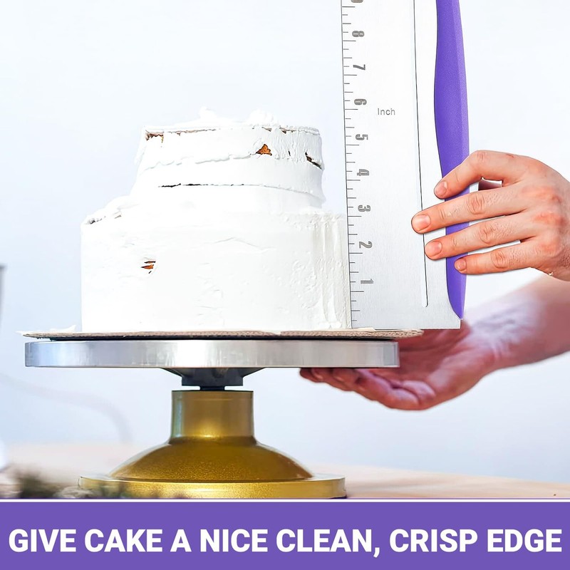 12 Inch Stainless Steel Cake Scraper Leveler And Smoother Icing Spatula Tool For gallery