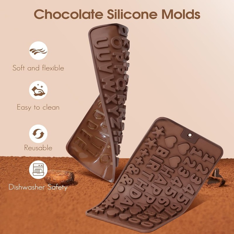 Silicone Letter Mold and Number Chocolate Molds with Happy Birthday Cake Deco... gallery