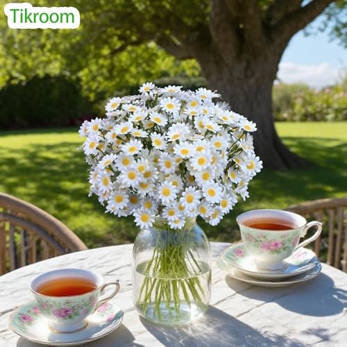 Artificial Daisy FlowersPcs Small White Fake Daisies Flowers 3 Bundles 10 18 gallery