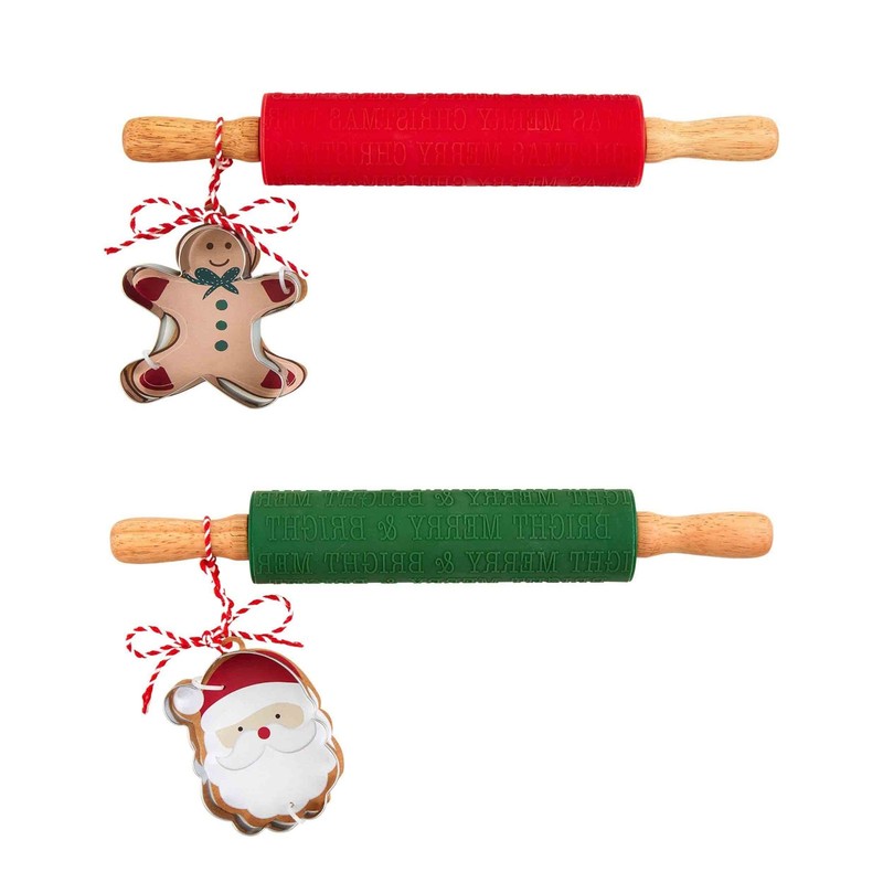 Mud Pie pin 1 3/4" x 12" | cutter approx 3 1/4" x 3 1/4", Merry Christmas gallery