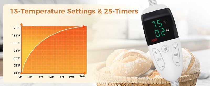 Bread Proofing Box with 65-125℉ Temp Control & 25-Timer, Folding gallery