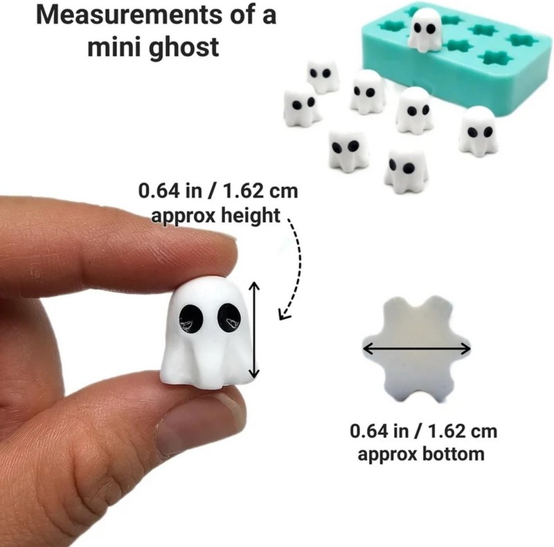 6-Cavity Halloween Little Ghost Chocolate Molds Silicone Candy Jelly Mold 3D Foo gallery