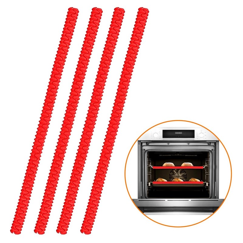 SDTC Tech 4-pack Silicone Oven Rack Shields 14 Inch Heat Resistant Guard Red gallery