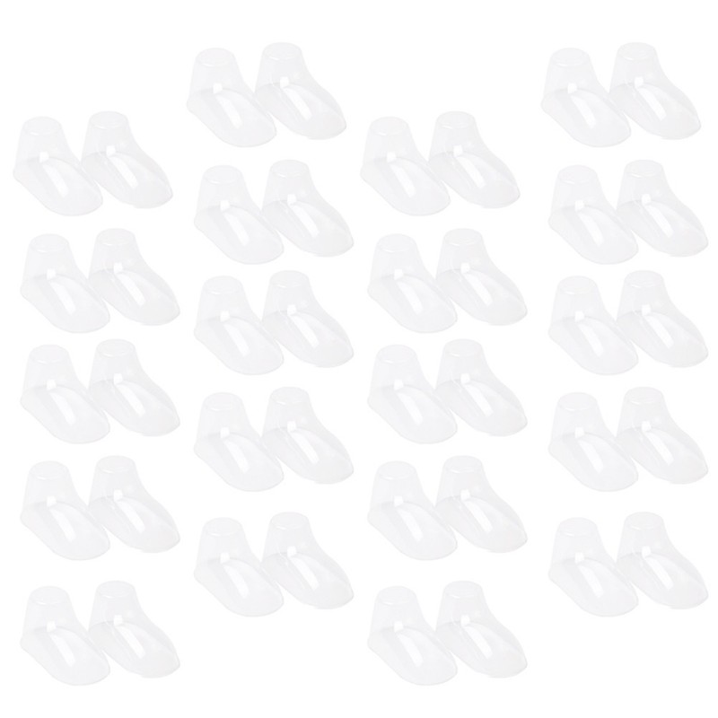 100Pcs Transparent Baby Feet Booties Stands Reusable Shoe Display Trees