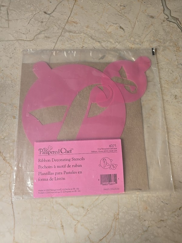 2 Pack Pampered Chef Support Awareness Ribbon Stencil Decorating RETIRED #4371 gallery