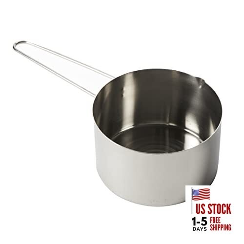 , Inc. MCW200 Stainless Steel Measuring Cup with Wire Loop Handle, Silver 2-Cup