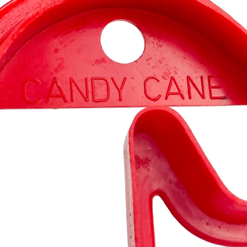 Candy Cane Shaped Cookie Cutter - Red Plastic 4 Inch- Fun & Festive Baking Tool gallery