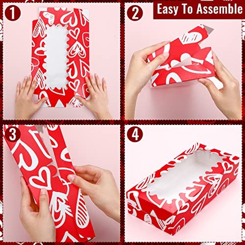 12 Pieces Valentine Cookie Boxes Valentines Day Treat 12 x 5.5 x 2.5 Inch gallery