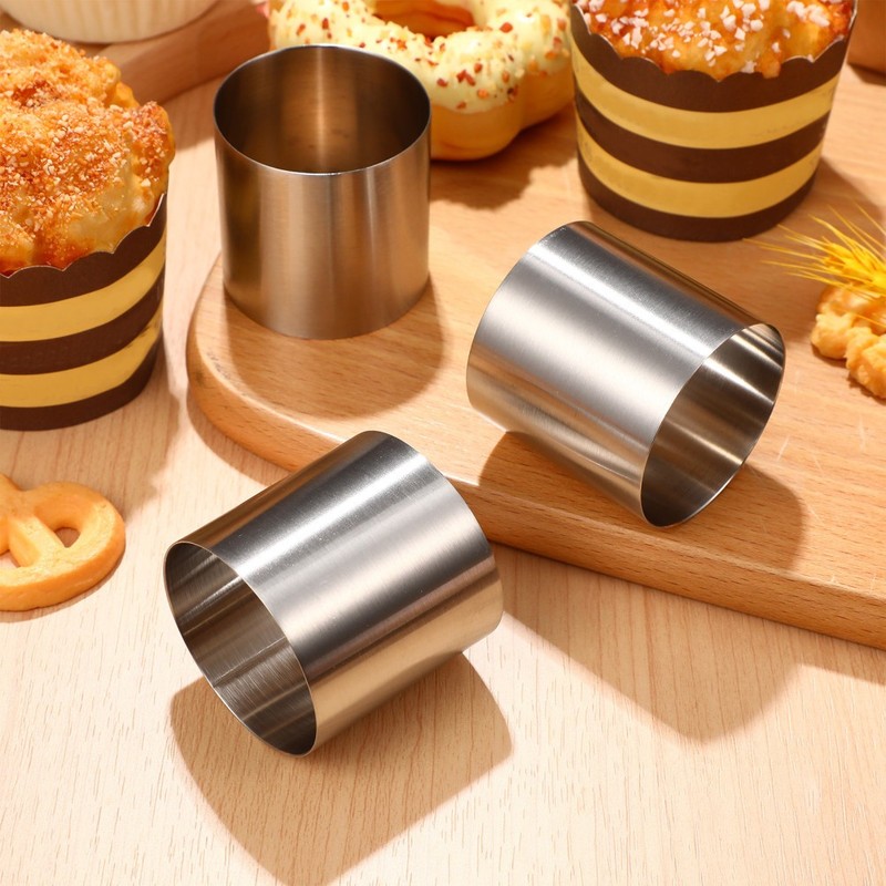 8 Pcs Non-Stick Tart Cheese Stainless Steel Mousse Cake Rings gallery