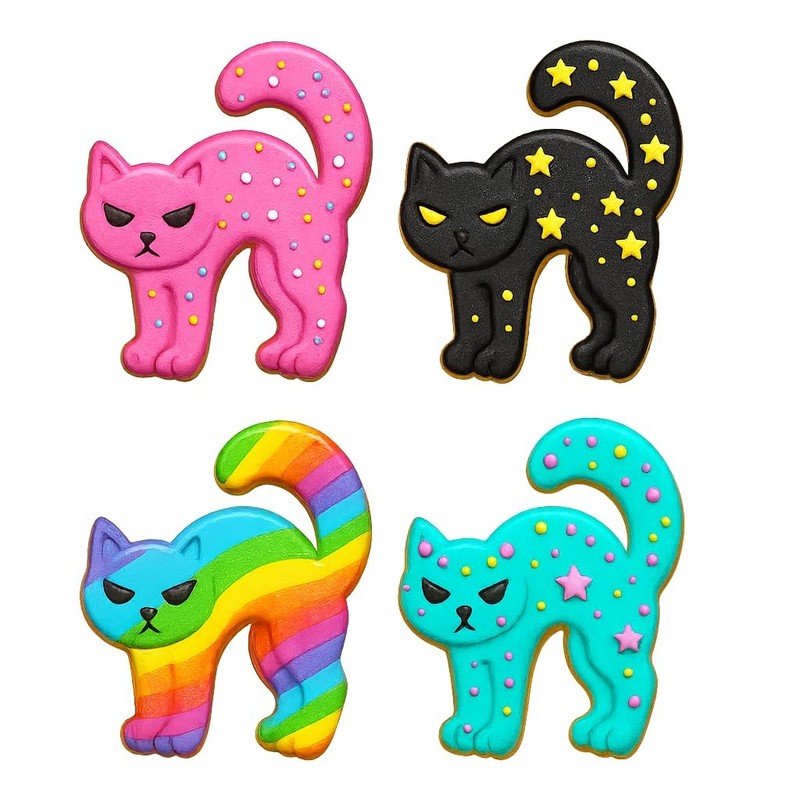 Angry Cat Cookie Cutter & Stamp 4x3" for Baking Fondant Clay for Cat Lovers gallery