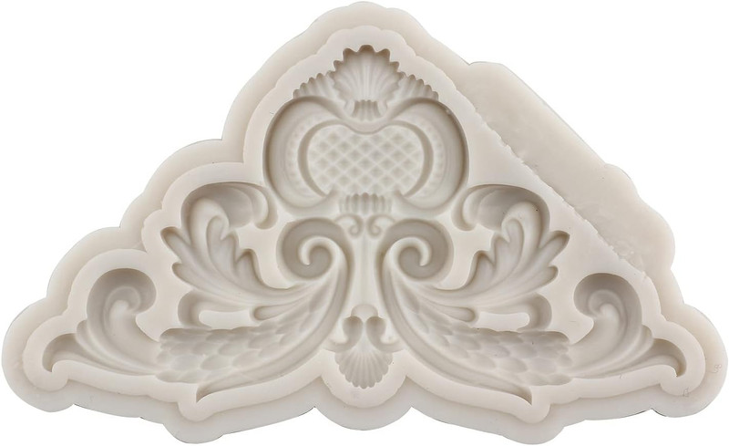 Baroque Style Curlicues Scroll Lace Silicone Fondant Molds Relief Flower Molds F gallery