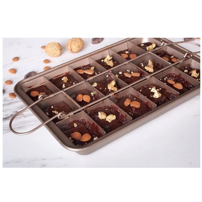 Non-Stick Brownie Pan with Dividers 18 Slot Pre-Cut Baking Tray Carbon Steel gallery