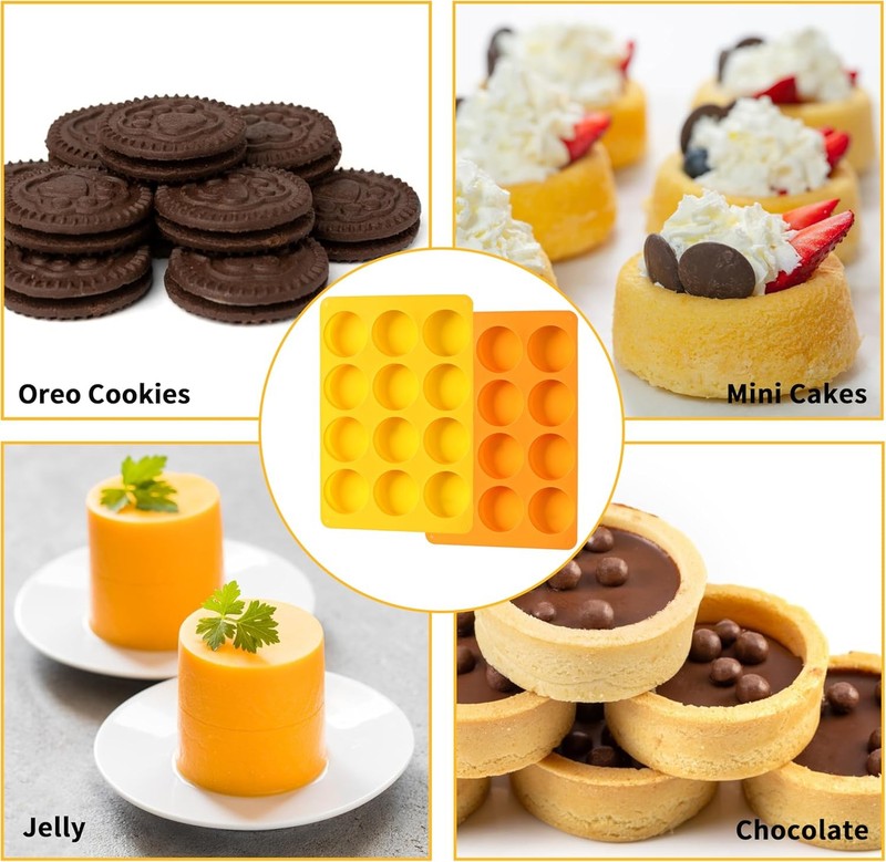 Oreo Chocolate Cookie Silicone s, 12-Cavity Round Silicone , gallery
