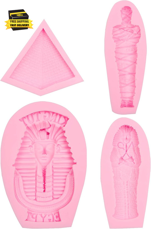 Egyptian Pyramid Silicone Molds 3D Mummy Chocolate Fondant Molds Egyptian Pharao gallery