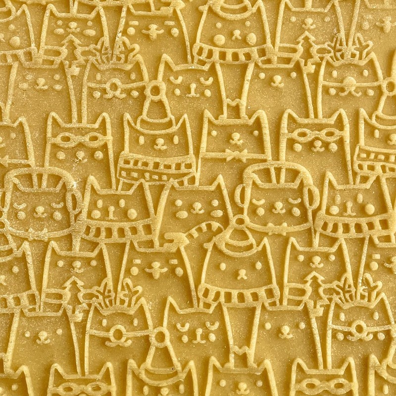 HAPPY CATS Embossing Rolling Pin. Dough and Clay Roller for Embossed Cookies ... gallery