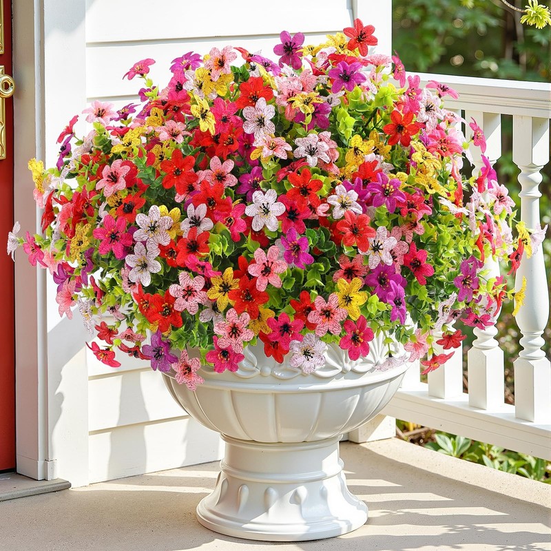 Shareconn 24 Bundles Artificial Flowers For Outdoors Decoration Faux Plants gallery