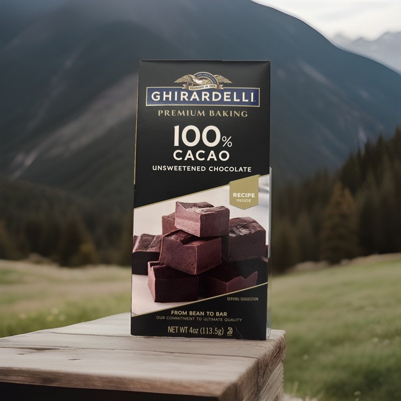 Ghirardelli Premium 100% Cacao Unsweetened Chocolate Baking Bar 4 oz Pack of 12