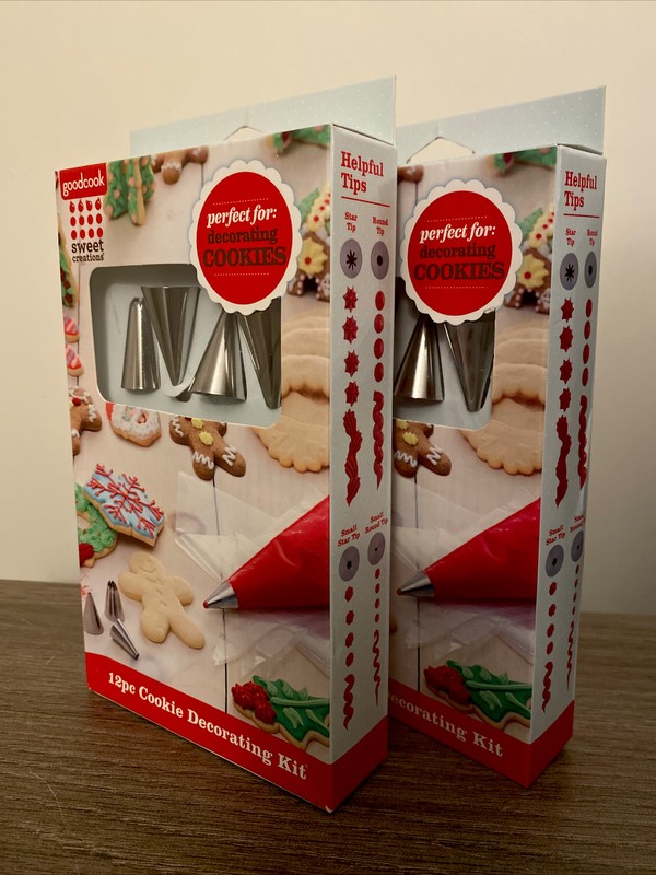🧁 DECORATING KIT 2 PACK 12pc Each DISPOSABLE BAGS + TIPS For COOKIES & CAKES A7