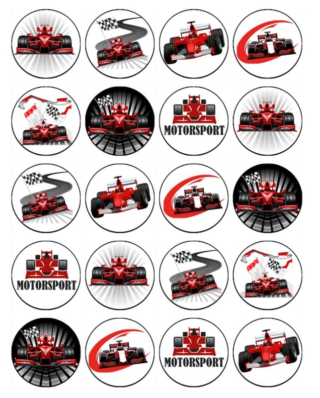 Racing Car Edible Wafer Cake & Cupcake Toppers | F1 Car Theme Cake Decorations gallery